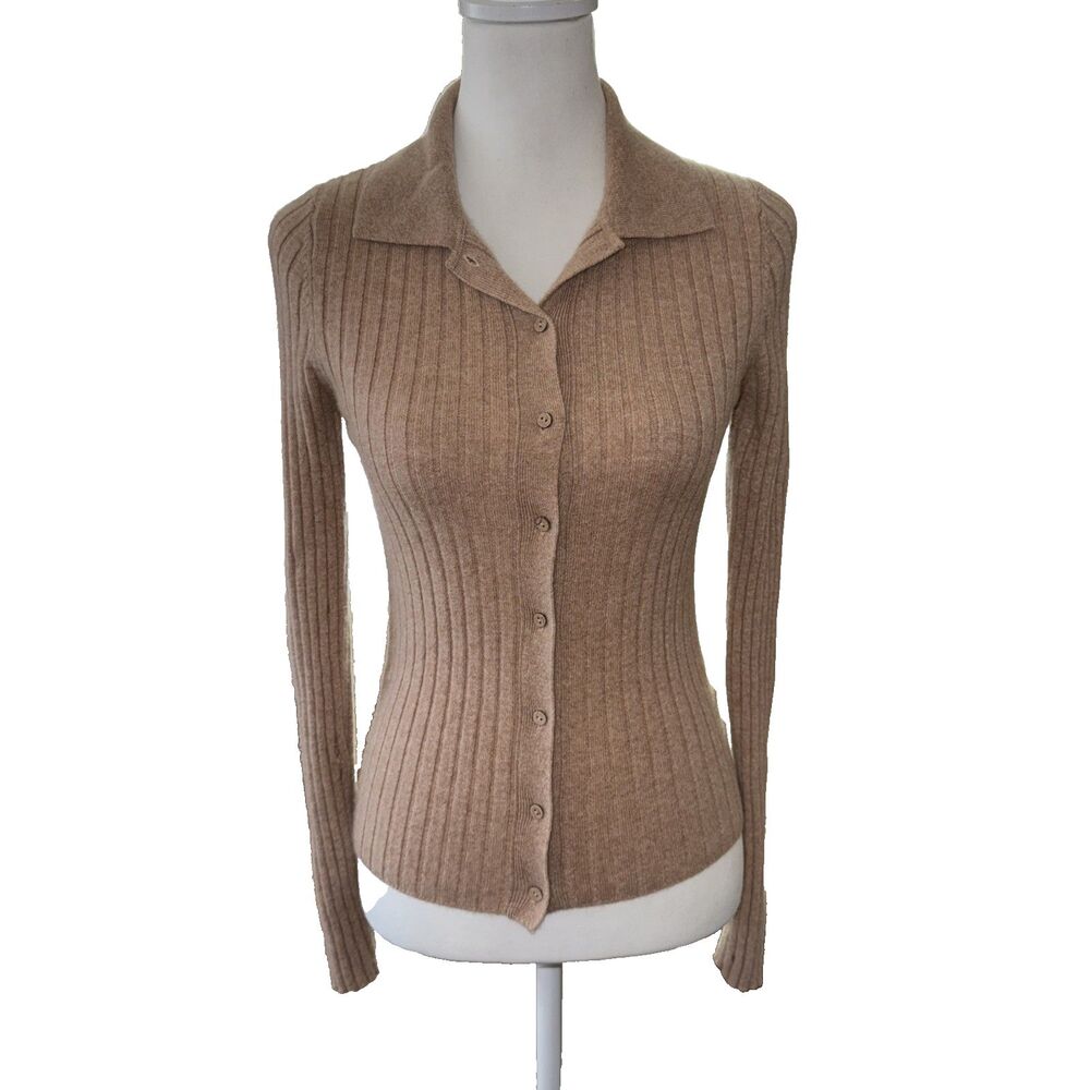 Faherty Cashmere Sweater Beige Cable Knit 100% Cashmere Flawed Holes Craft S